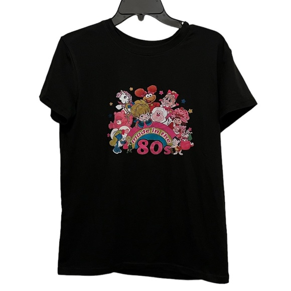 Kawaii Screen Printed “Made In The 80’s” Black Graphic T-Shirt - Picture 1 of 4